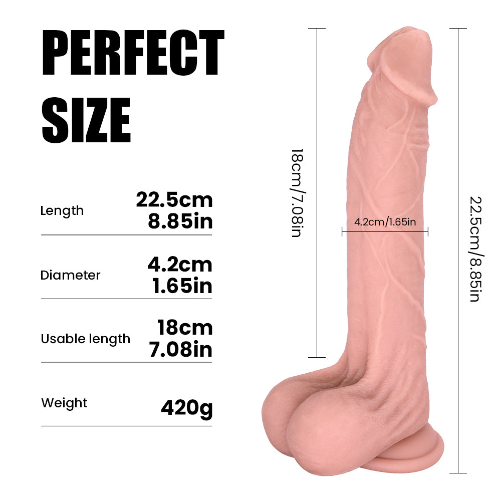 Single-Layer Liquid Silicone Dildo – 8.54" Total Length | Soft & Comfortable