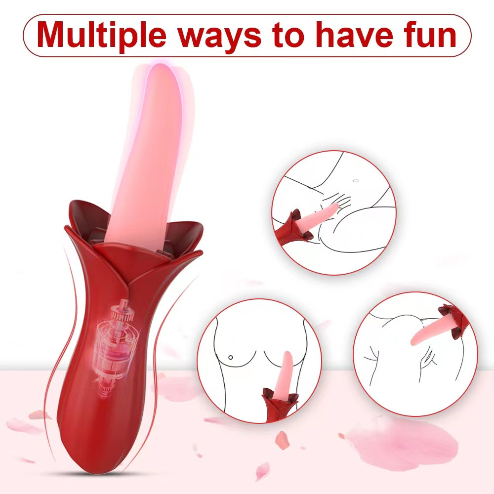 Realistic Tongue Shape Waterproof Breast Clitoris Toys G-spot Female Realistic Artificial Licking Vibrator for Women