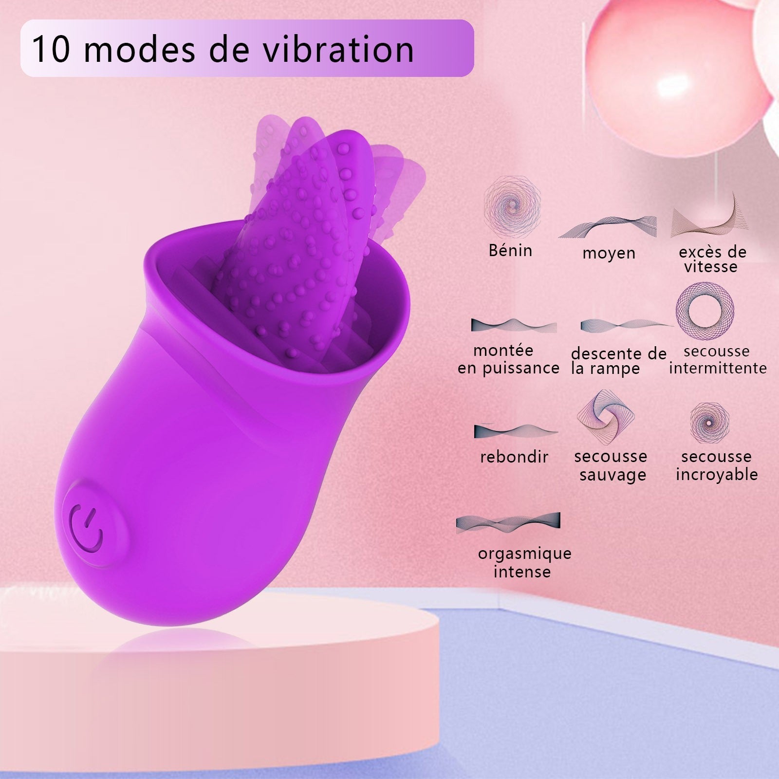 Silicone Realistic Tongue Vibrator 10 Modes Rechargeable Licking Vibrator Clitoris Stimulator