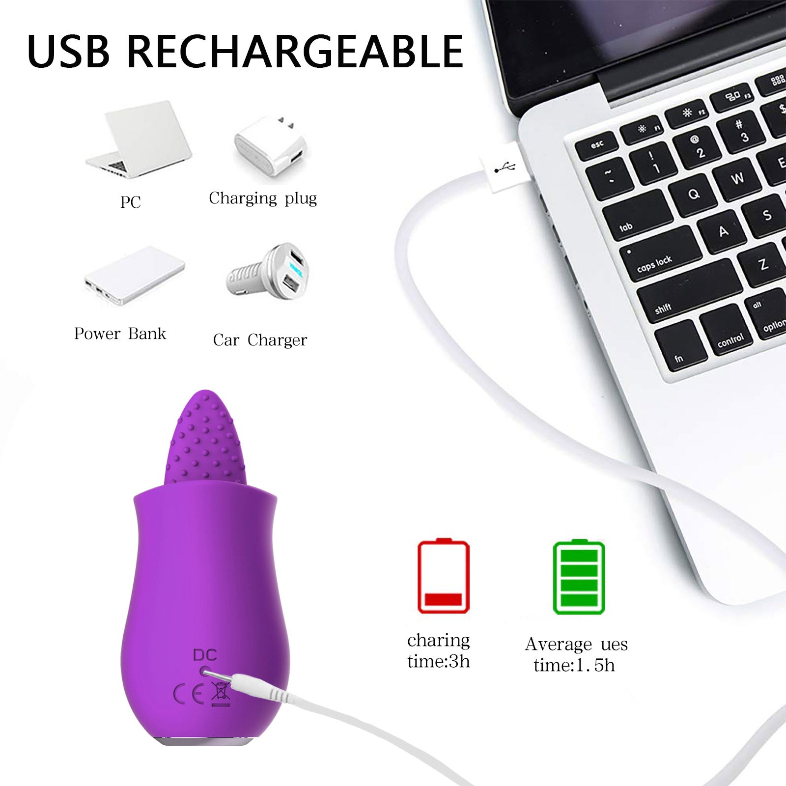 Silicone Realistic Tongue Vibrator 10 Modes Rechargeable Licking Vibrator Clitoris Stimulator