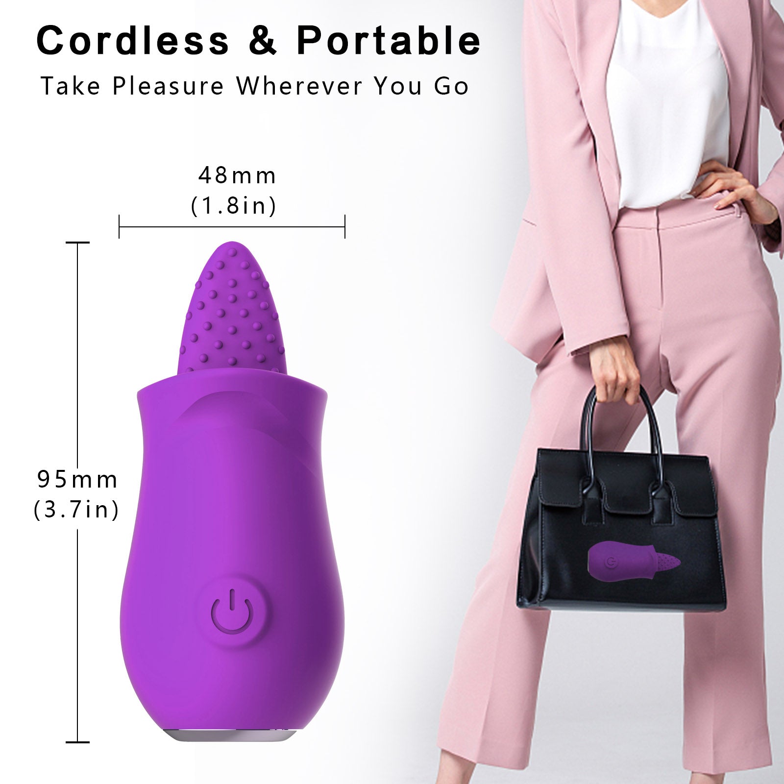 Silicone Realistic Tongue Vibrator 10 Modes Rechargeable Licking Vibrator Clitoris Stimulator