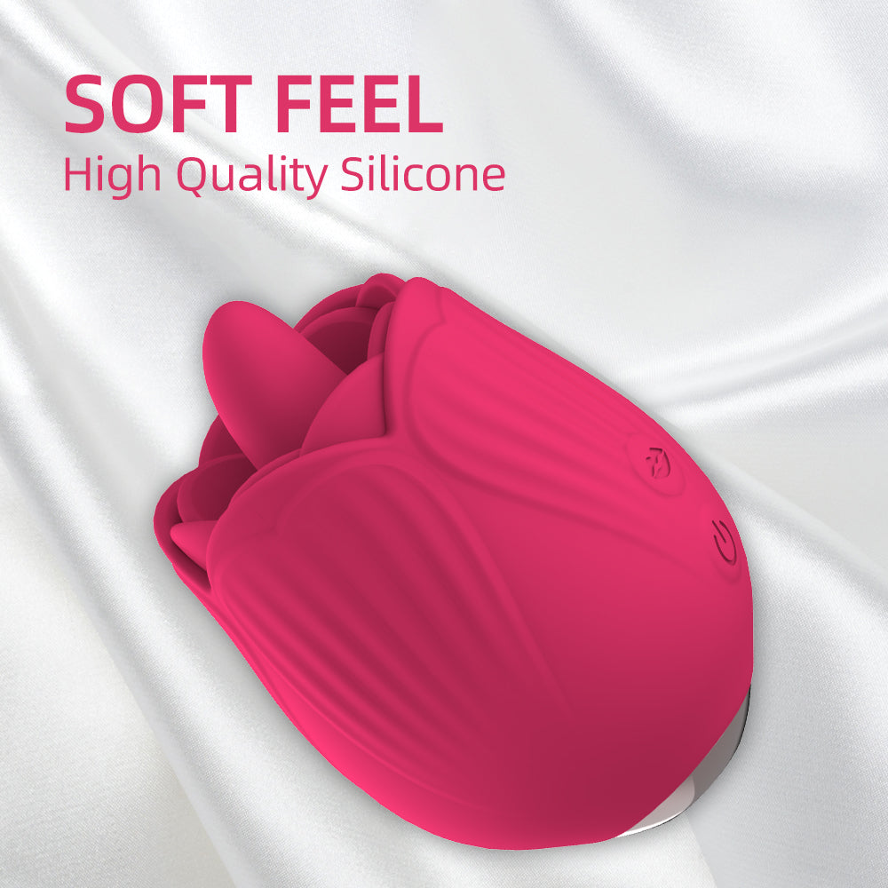 Rose tongue licker ladies tongue licking massager nipple clitoris stimulator 10 speed vibration and triggering adult sex toys