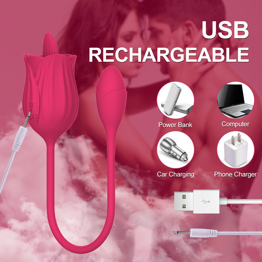 Hot Selling Female rose G Point Vibrator Stimulator Rose Silicone Vibrator For Women Rosa Licking Vibrator