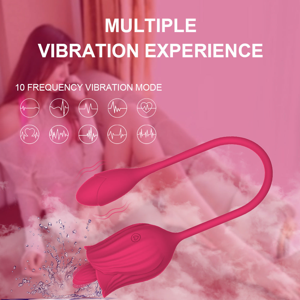 Hot Selling Female rose G Point Vibrator Stimulator Rose Silicone Vibrator For Women Rosa Licking Vibrator