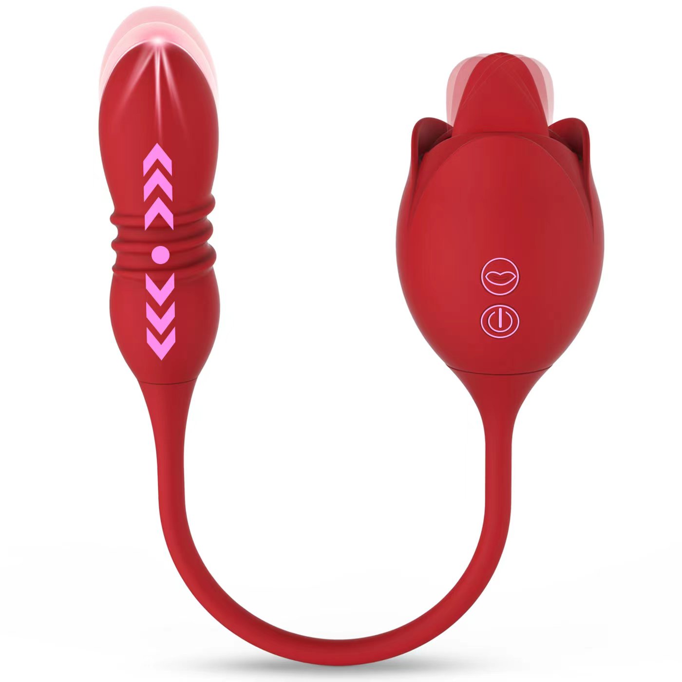 3 in 1 Rose Tongue Vibrator Rose Sex Toys Vibrator Thrusting Dildo Women Vibrator