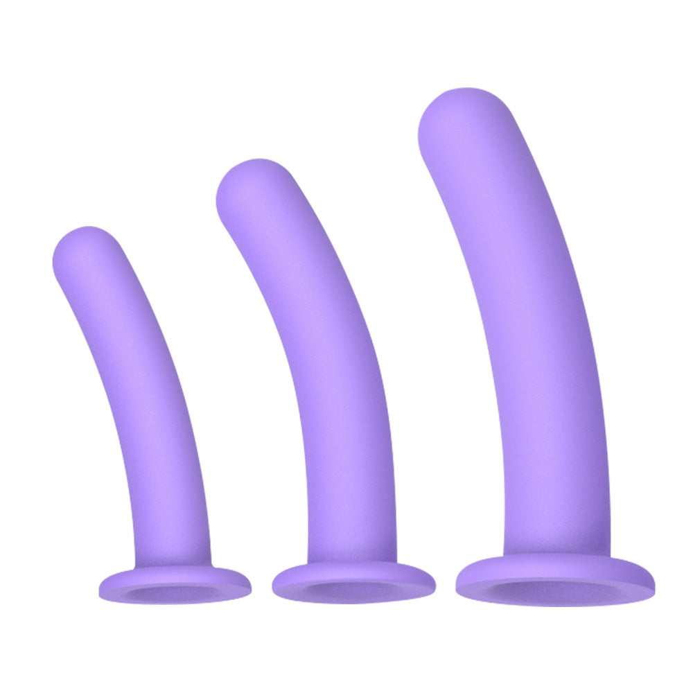 3PCS Trainer Kit Realistic Dildo Butt Plug Strong Suction Cup Base Black Silicone Anal Plug for Beginners to Advanced Users
