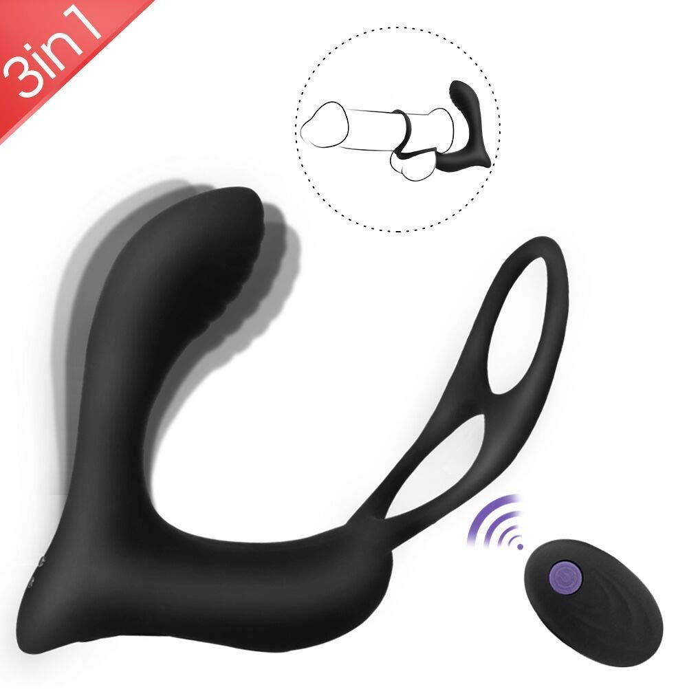 Male Butt Adult Sex Vibrator Ejaculation Delay Ring Toy Man Silicone Prostate Massager Anal Plug
