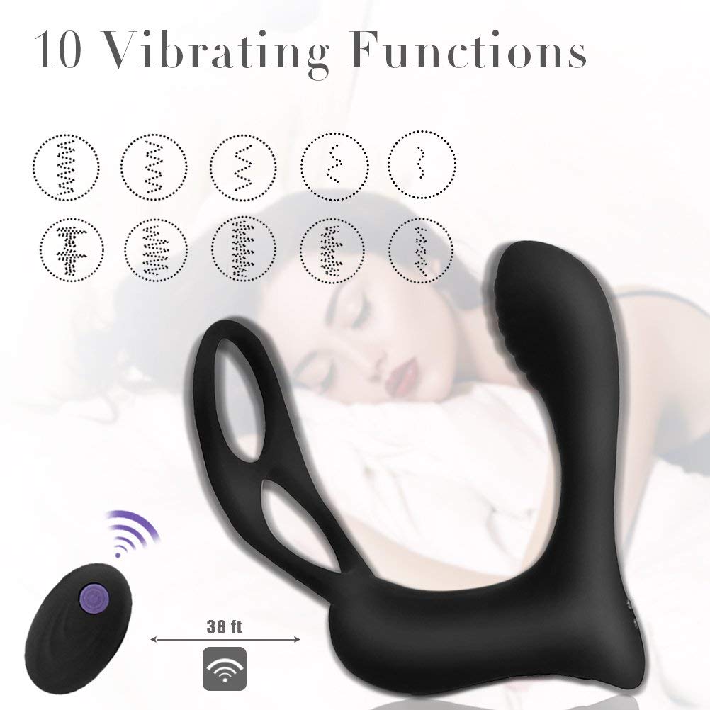 Male Butt Adult Sex Vibrator Ejaculation Delay Ring Toy Man Silicone Prostate Massager Anal Plug