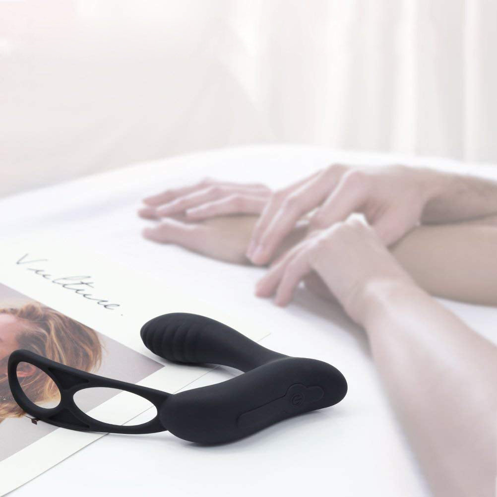 Male Butt Adult Sex Vibrator Ejaculation Delay Ring Toy Man Silicone Prostate Massager Anal Plug