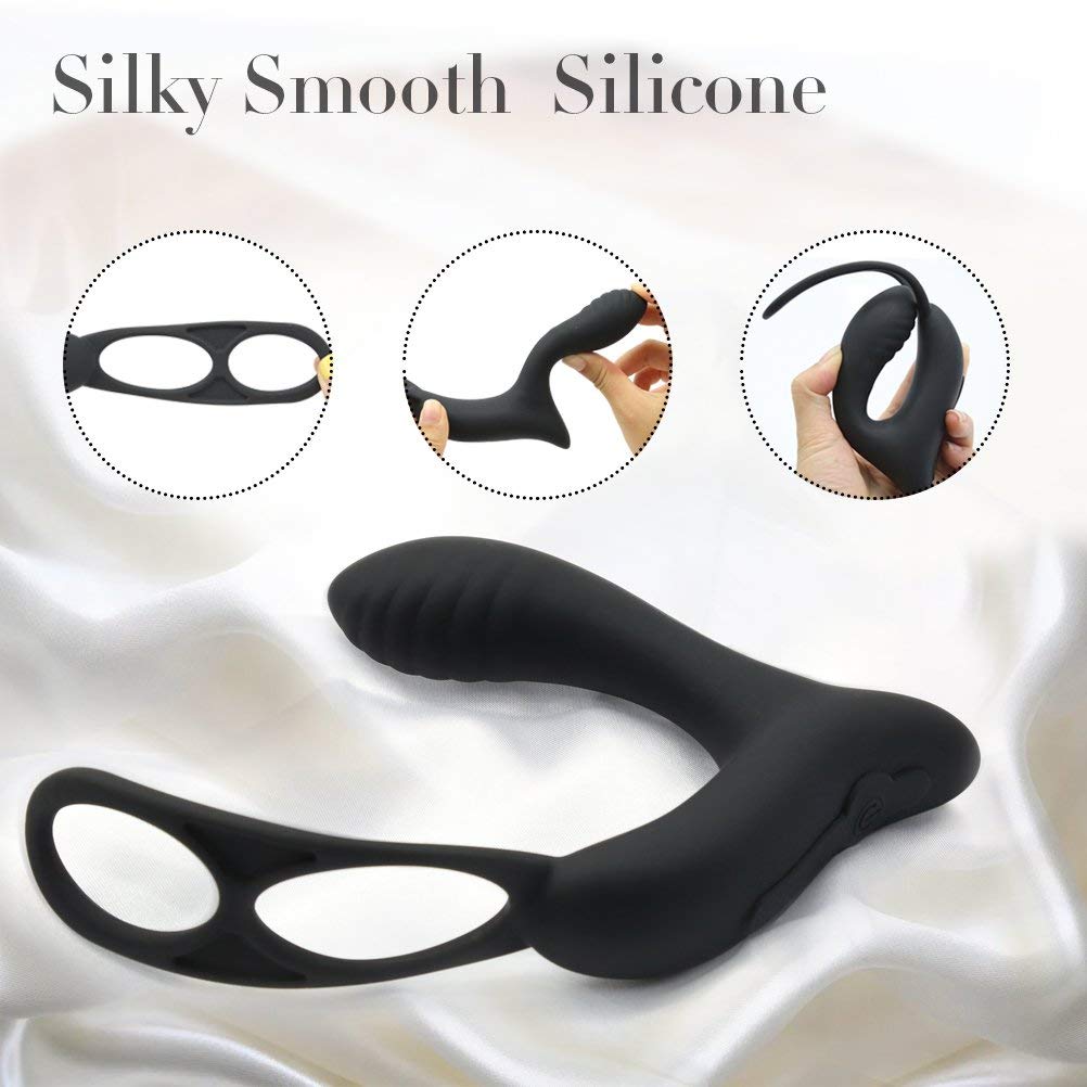 Male Butt Adult Sex Vibrator Ejaculation Delay Ring Toy Man Silicone Prostate Massager Anal Plug