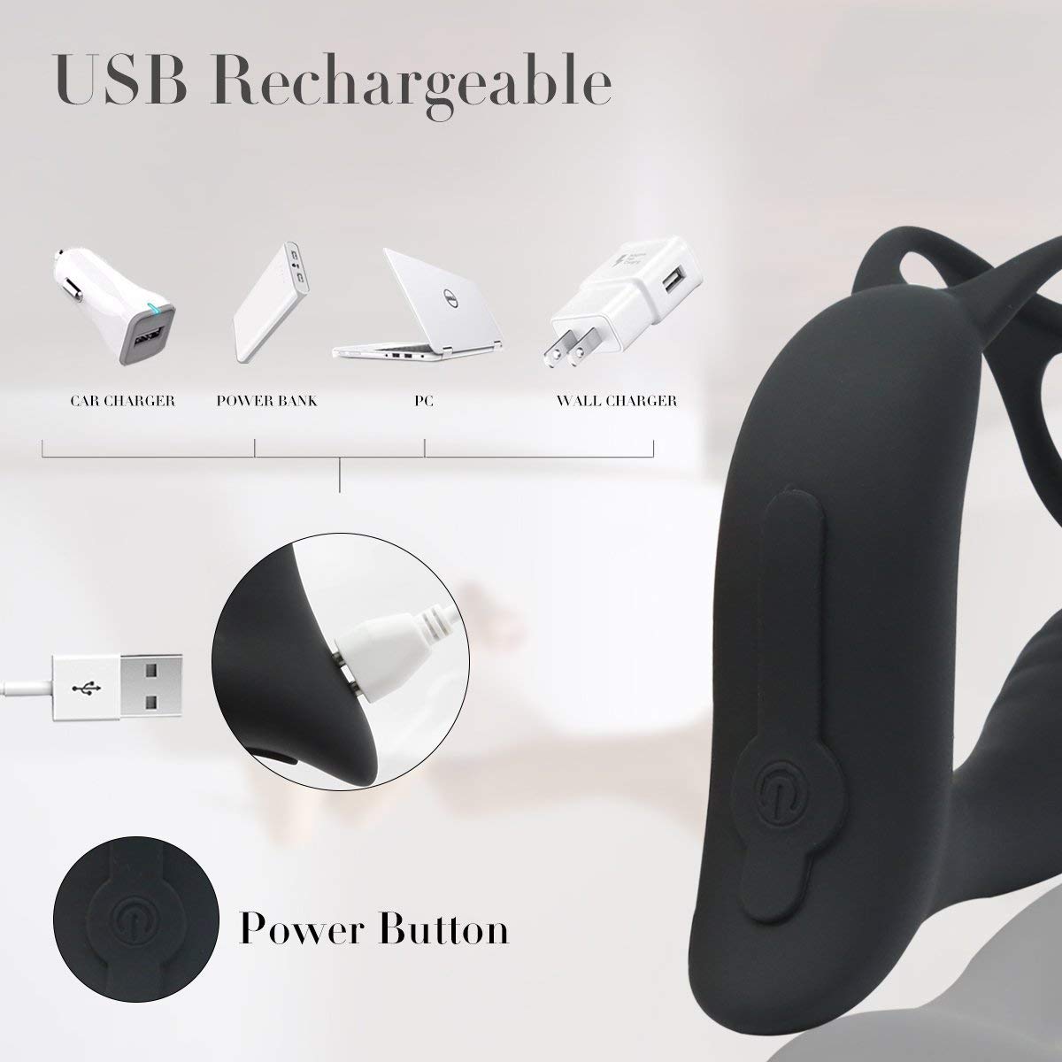Male Butt Adult Sex Vibrator Ejaculation Delay Ring Toy Man Silicone Prostate Massager Anal Plug