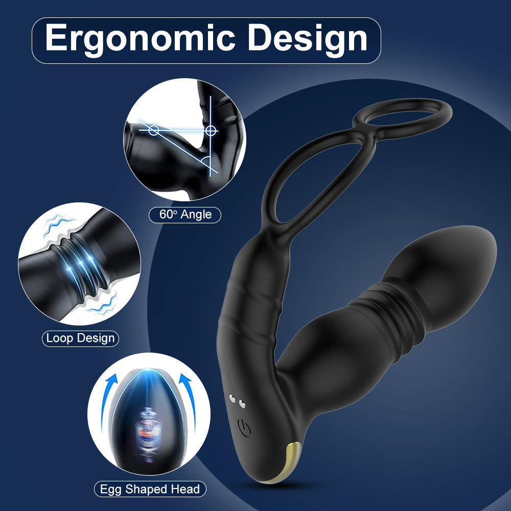 Orgasm Electric Massage Stick Anal Plug Telescopic Anal Plug Silicone Remote Control Prostate Massager