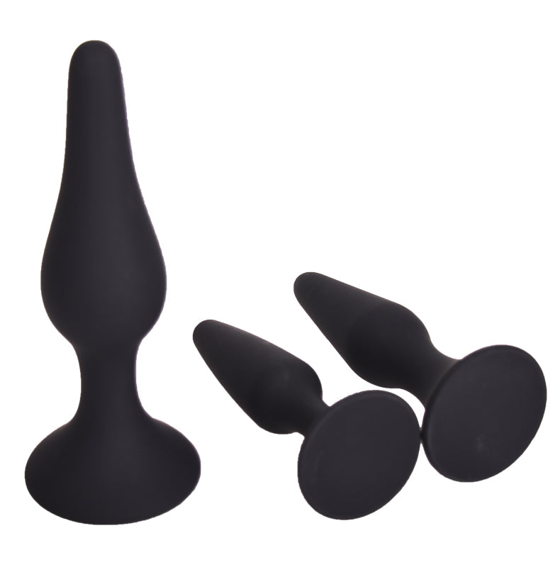 Silicone Anal Plug 3Pcs Training Set Anal Sex Trainer Prostate Massage Anus Dilator Anal Ball for Beginners