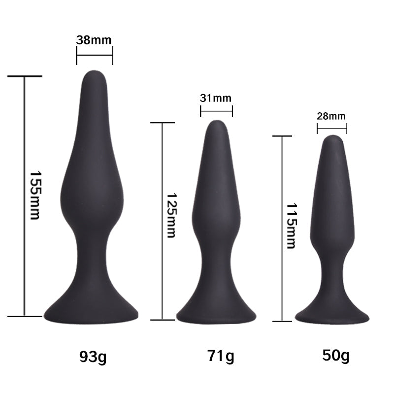Silicone Anal Plug 3Pcs Training Set Anal Sex Trainer Prostate Massage Anus Dilator Anal Ball for Beginners