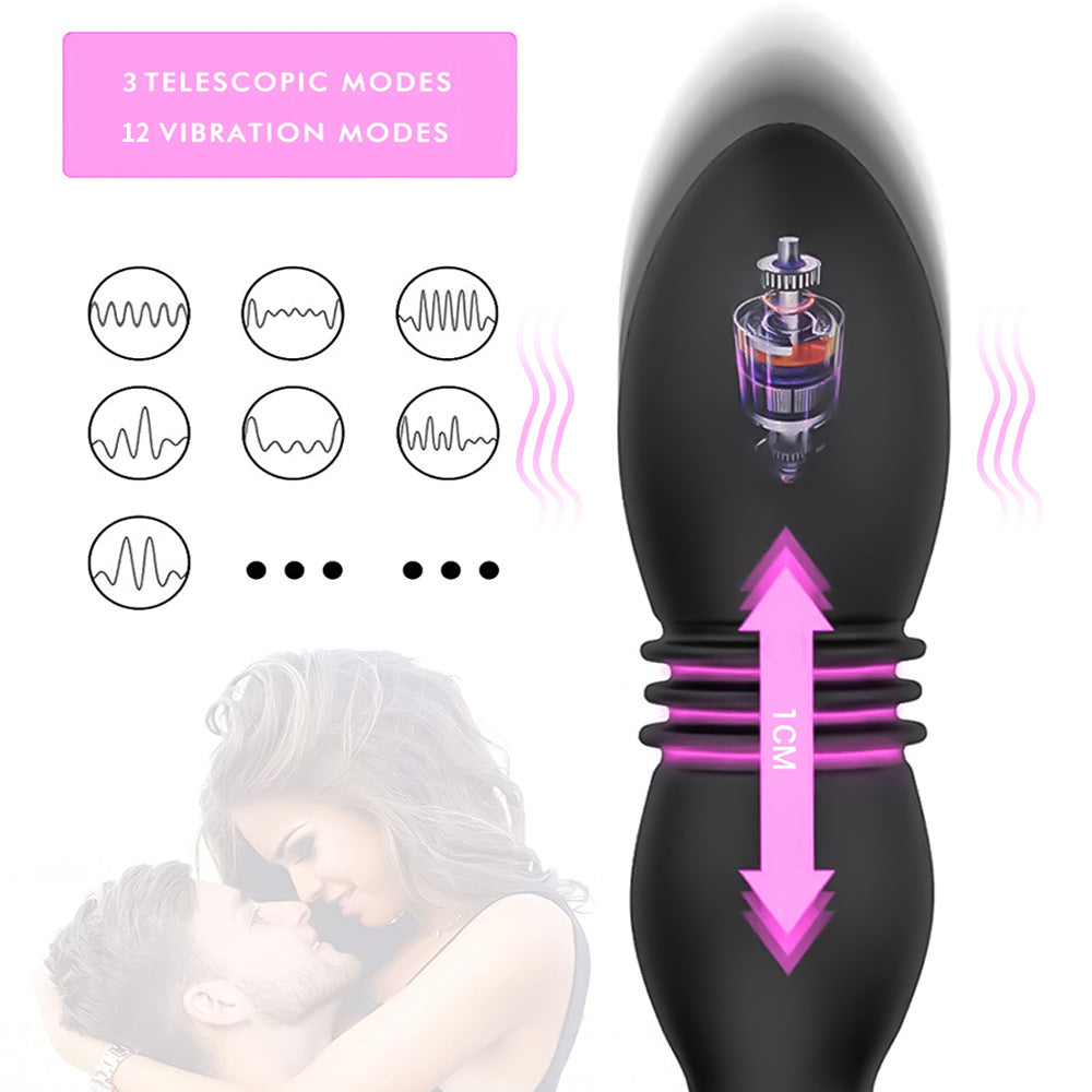 Hot Selling Male Prostate Massager Remote Control Vibrating Anal Butt Plug 7 Speeds Thrusting Anal Training vibrator with remote