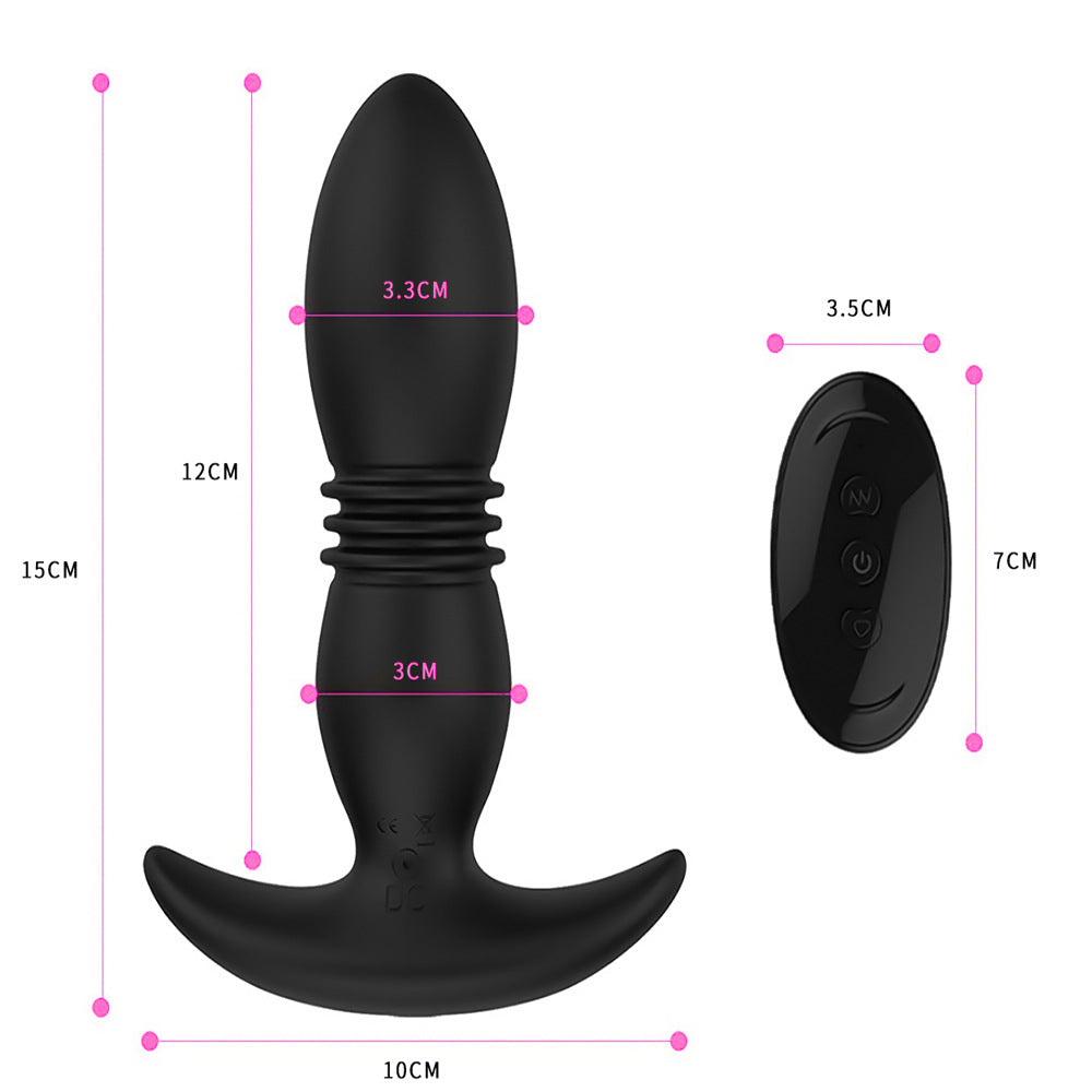 Hot Selling Male Prostate Massager Remote Control Vibrating Anal Butt Plug 7 Speeds Thrusting Anal Training vibrator with remote