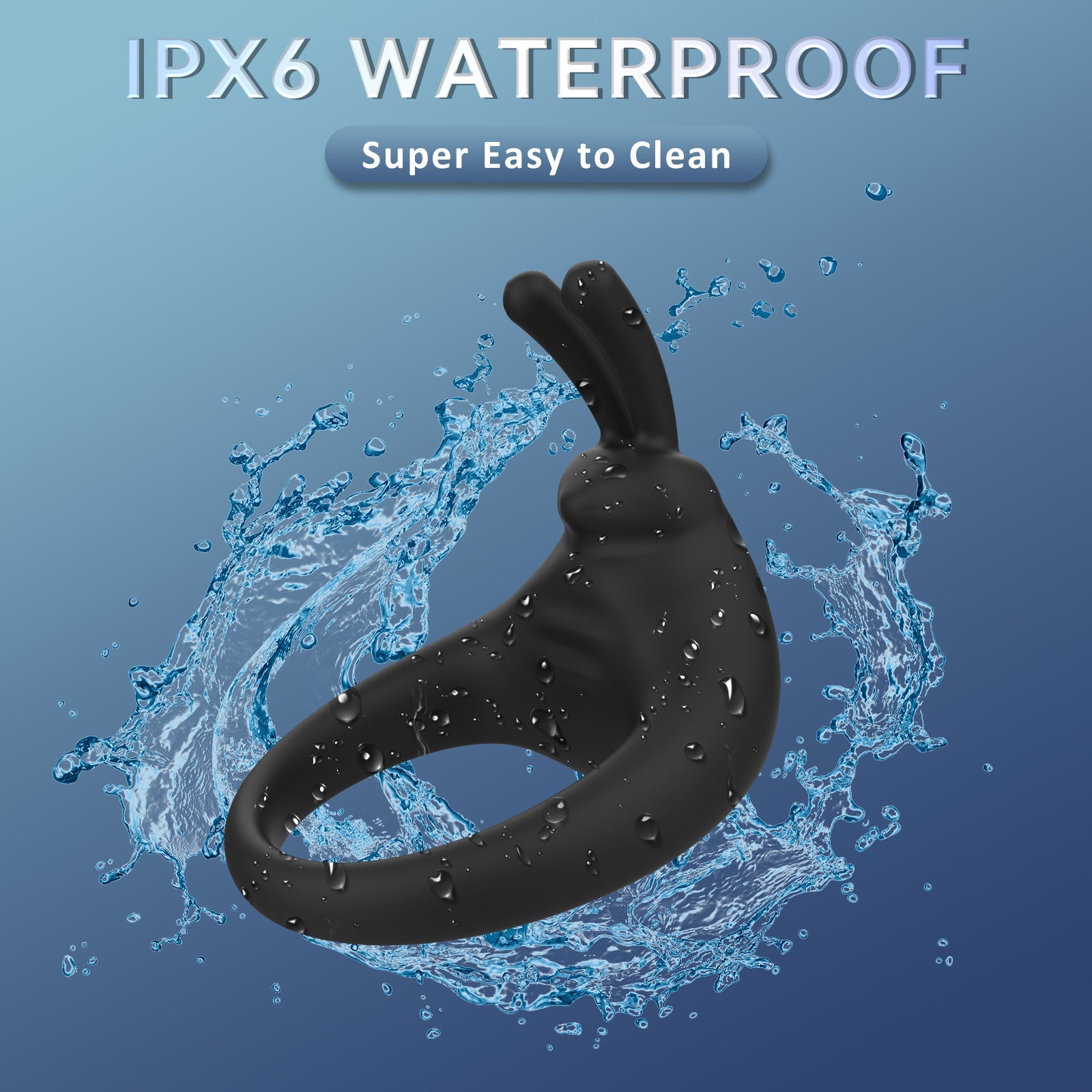 Strong Vibration Adjustable Delay Ejaculation Rechargeable Rabbit Silicon Big Size Boys Gay Ring