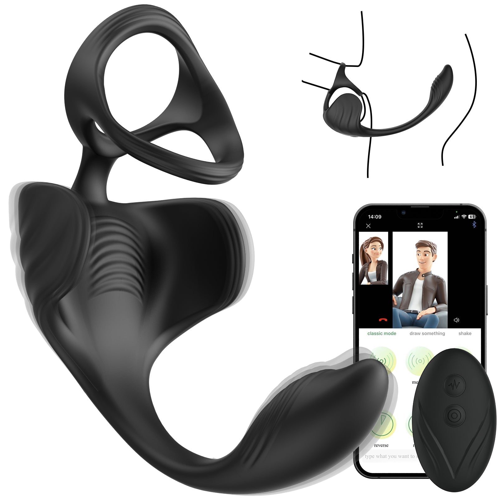 Silicone Wearable Electric Stimulate Prostate Massager Vibrating Anal Butt Ejaculation Ring Vibrator For Adult Anal Toys