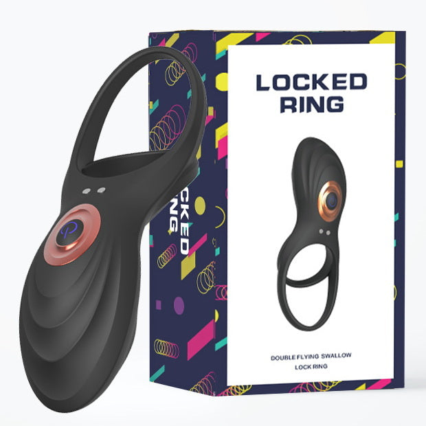 Remote Control Electric Double Ring Sliding Delayed Ejaculation Vibratory Ring 10 Vibratory Modes Vibrator Enhances Erectile