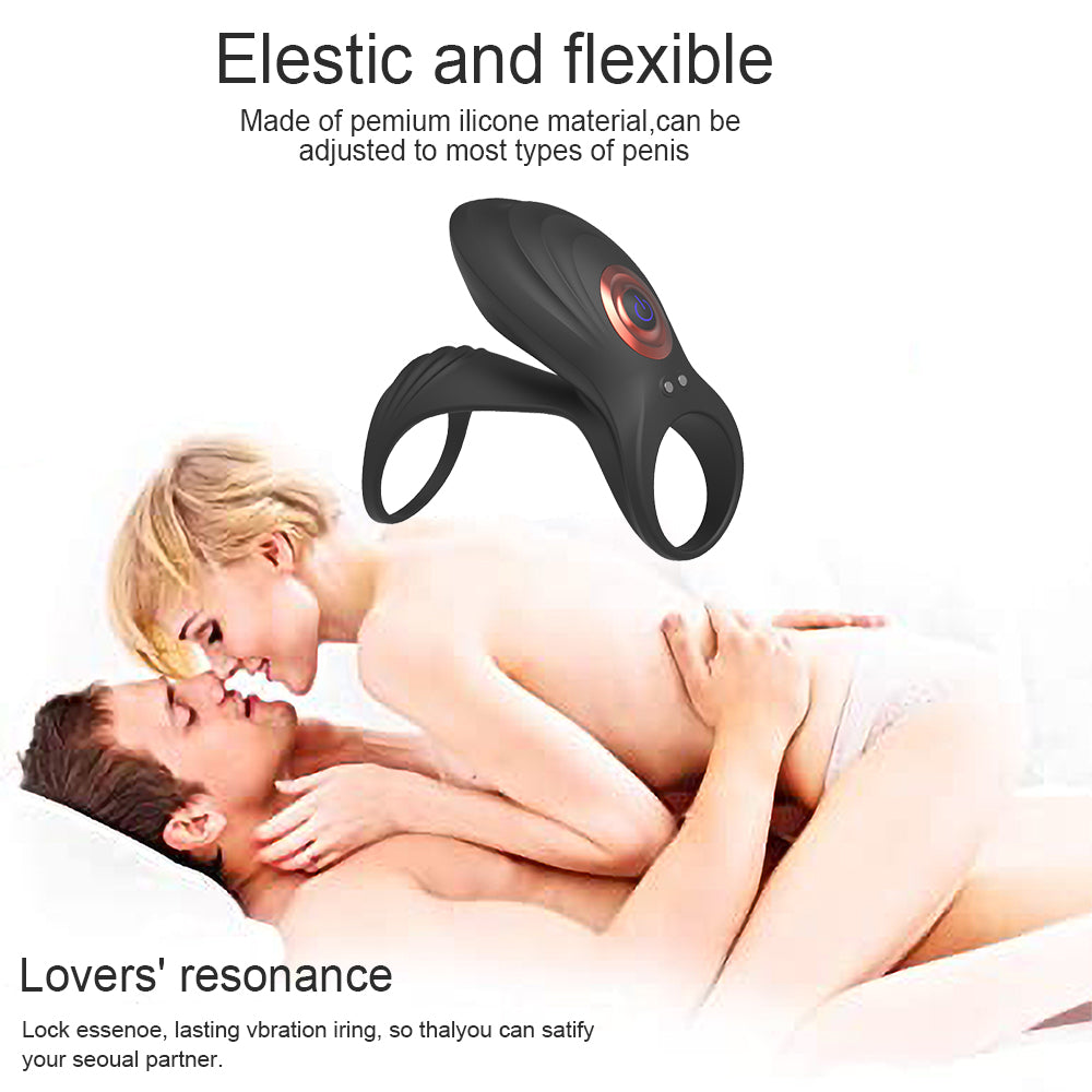 Remote Control Electric Silicone Locking Cum Ring Sleeve Clitoral Stimulation Couple Sharing Vibrating Ring Adult Products
