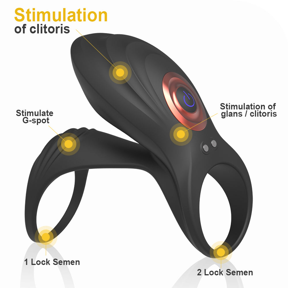 Remote Control Electric Silicone Locking Cum Ring Sleeve Clitoral Stimulation Couple Sharing Vibrating Ring Adult Products