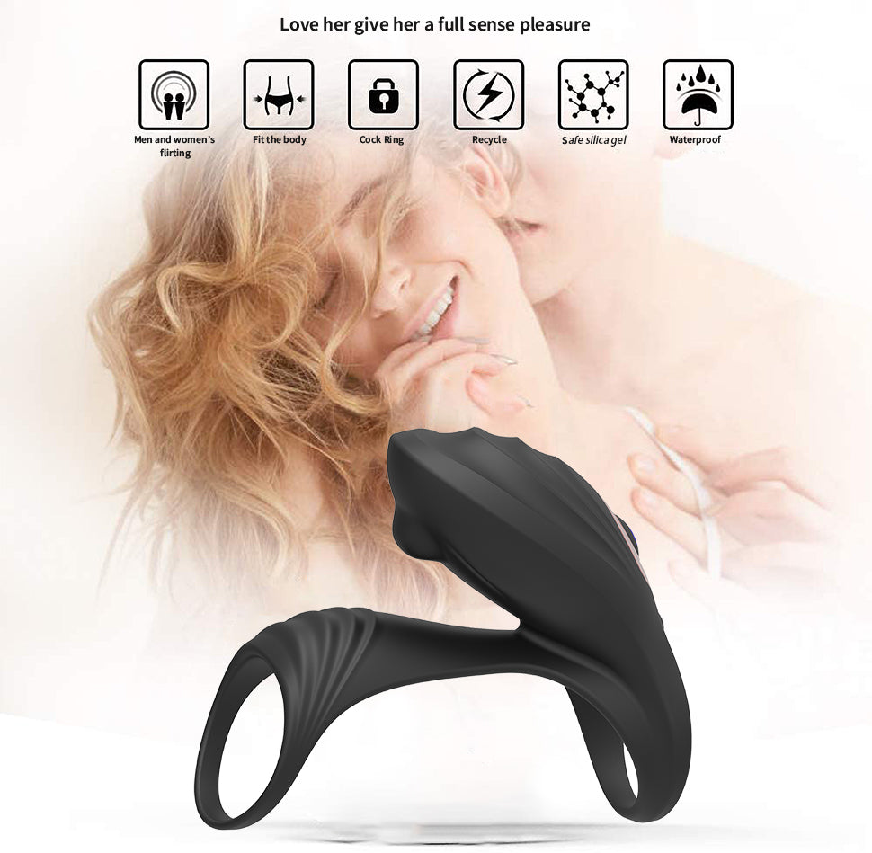 Remote Control Electric Silicone Locking Cum Ring Sleeve Clitoral Stimulation Couple Sharing Vibrating Ring Adult Products