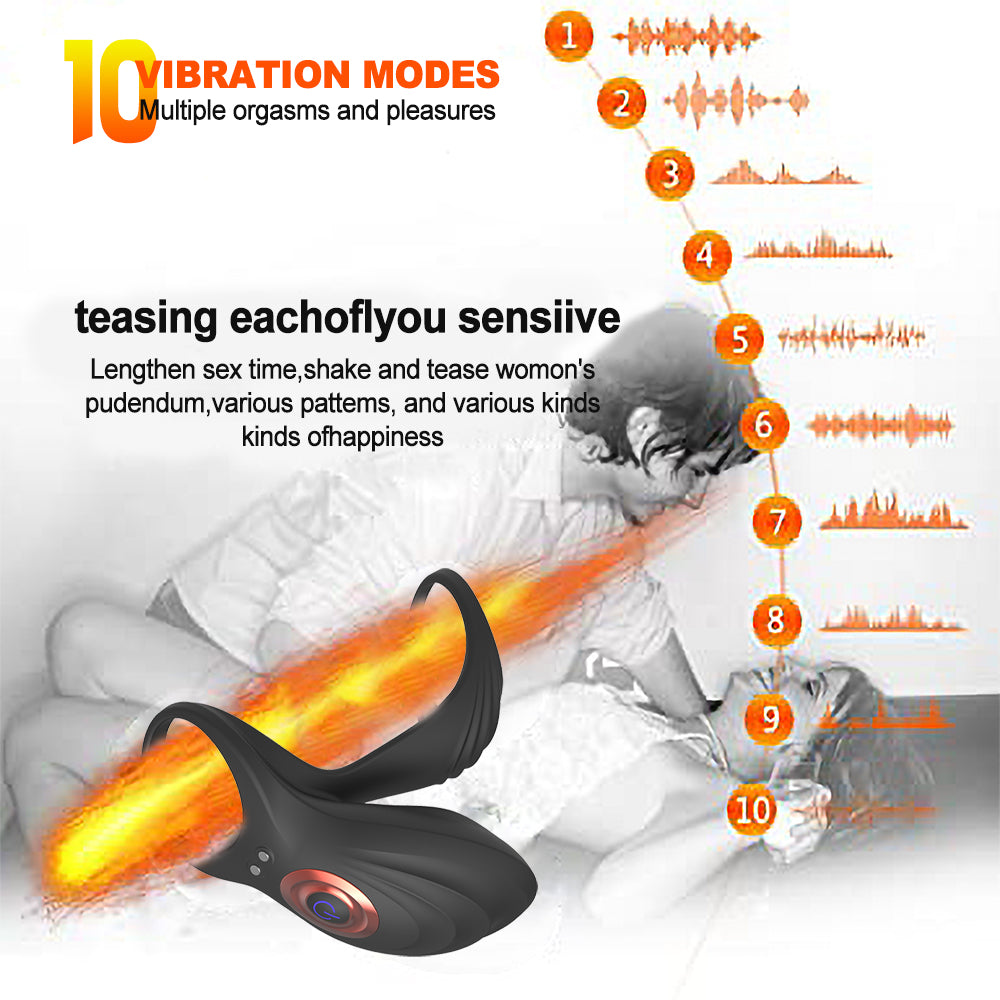 Remote Control Electric Silicone Locking Cum Ring Sleeve Clitoral Stimulation Couple Sharing Vibrating Ring Adult Products