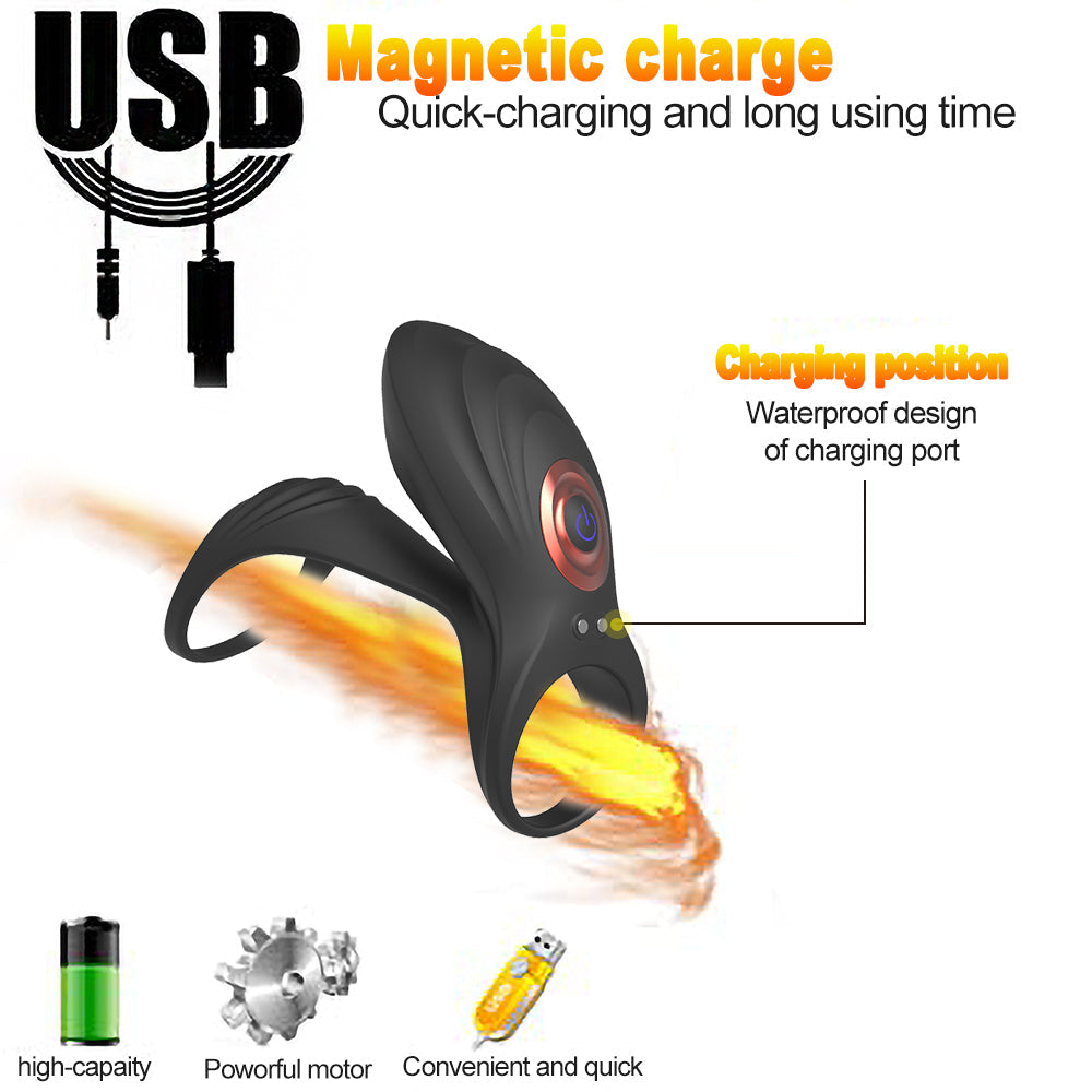 Remote Control Electric Silicone Locking Cum Ring Sleeve Clitoral Stimulation Couple Sharing Vibrating Ring Adult Products