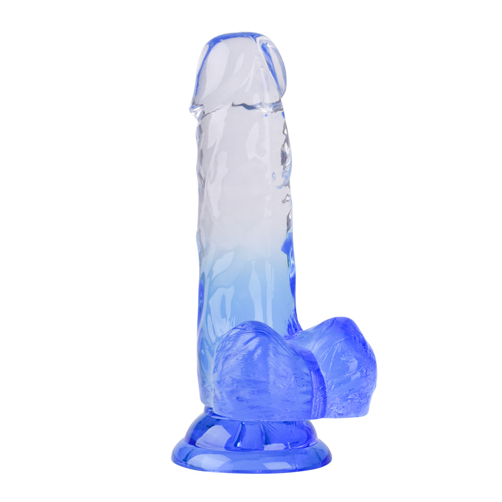 Soft Fashion Woman Using Custom Jelly Color Suction Dildo Clear Realistic Dildo For Female Masturbation