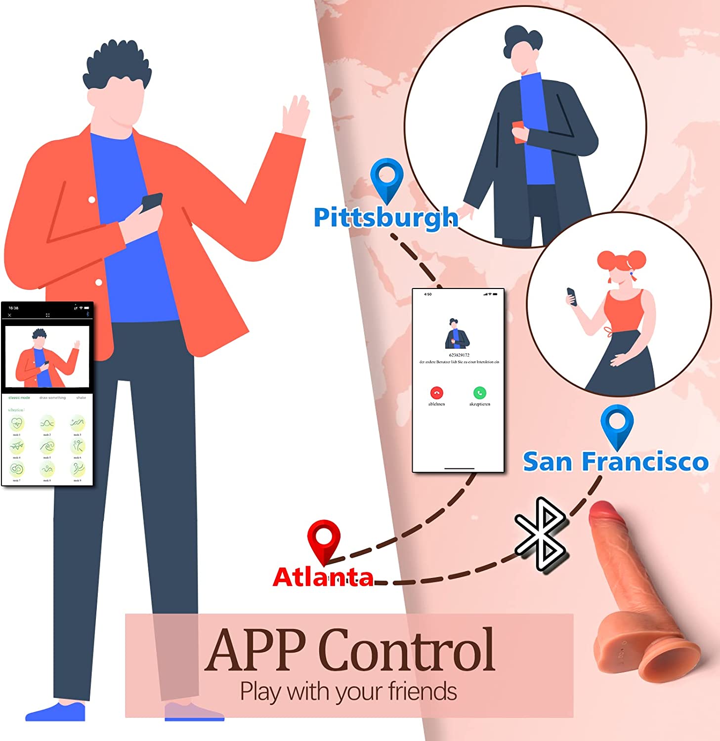APP Control Realistic Dildo Sex Handheld Dildo Erotic Large Dildo High Quality For Women Sexy