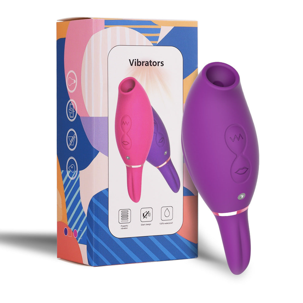 Women G-Spot Suction Licking Dual Stimulation Nipple Massager Women Adult Sex Toy 2 in 1 Clitoral Sucking Vibrator