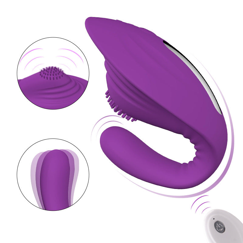 Mini Couple Vibrator Wireless Remote Wearable Masturbator u-Shape Clitoral Suck Butterfly Vibrator Couple Vibrator