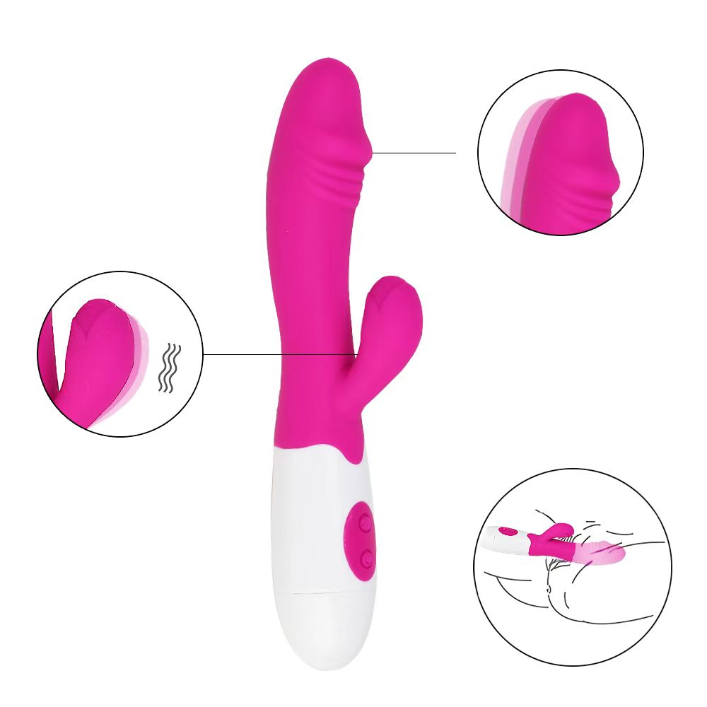 Women's 30-frequency dual-shock vibrator av massage stick simulated vibrator silicone massage stick