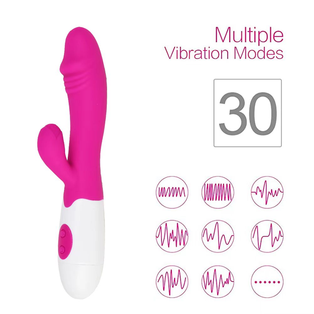 Women's 30-frequency dual-shock vibrator av massage stick simulated vibrator silicone massage stick