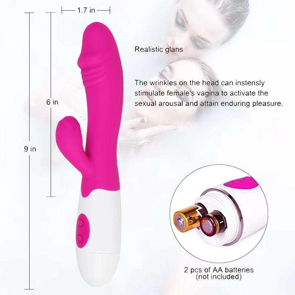 Women's 30-frequency dual-shock vibrator av massage stick simulated vibrator silicone massage stick