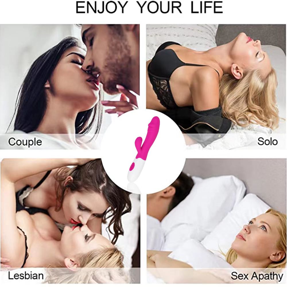 Women's 30-frequency dual-shock vibrator av massage stick simulated vibrator silicone massage stick