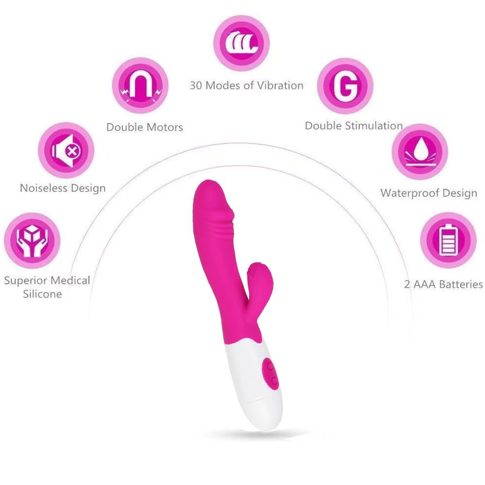 Women's 30-frequency dual-shock vibrator av massage stick simulated vibrator silicone massage stick