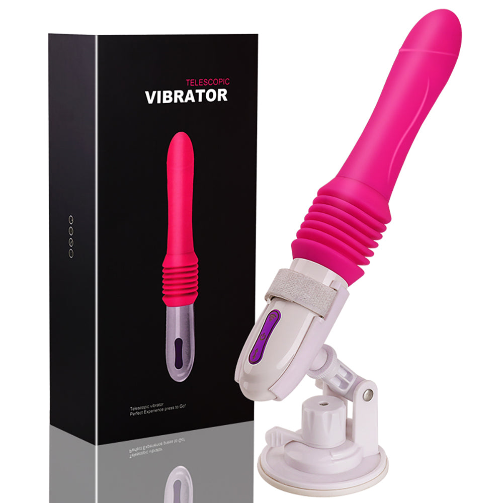 10 Astonishing Vibration Modes 3 Power Speeds Silicone USB Rechargeable Telescopic Dildo Vibrator