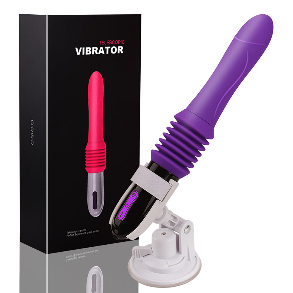 10 Astonishing Vibration Modes 3 Power Speeds Silicone USB Rechargeable Telescopic Dildo Vibrator