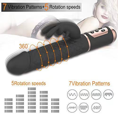 Waterproof Rechargeable G Spot Rabbit Vibrator Sex Toys for Women with Independent Clitoral Stimulator