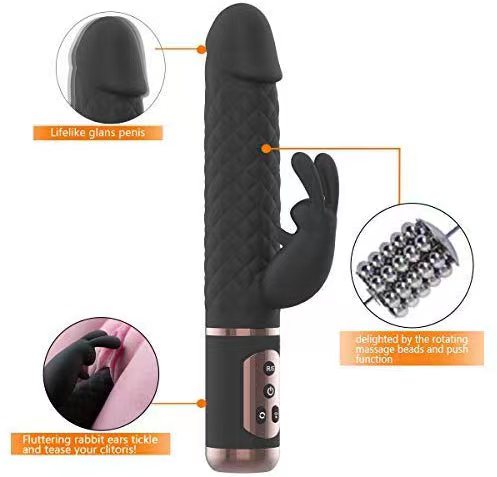Waterproof Rechargeable G Spot Rabbit Vibrator Sex Toys for Women with Independent Clitoral Stimulator