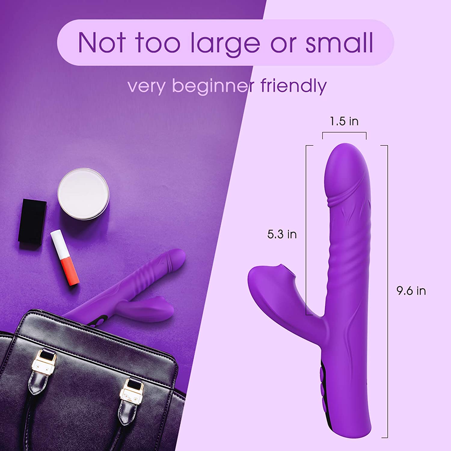New Adult Automatic Telescopic Silicone Clitoris Orgasm G Spot Rabbit Vibrator Sex Toy for Women
