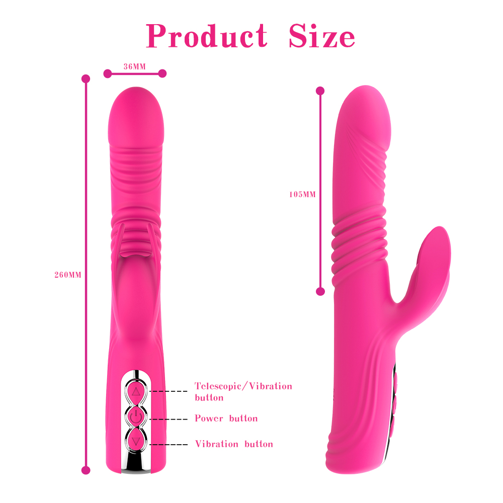 G Spot Rabbit Vibrator Stimulates Heating Thrusting Realistic Vibrating Dildo Woman Telescopic Big Sex Vibrator For Woman