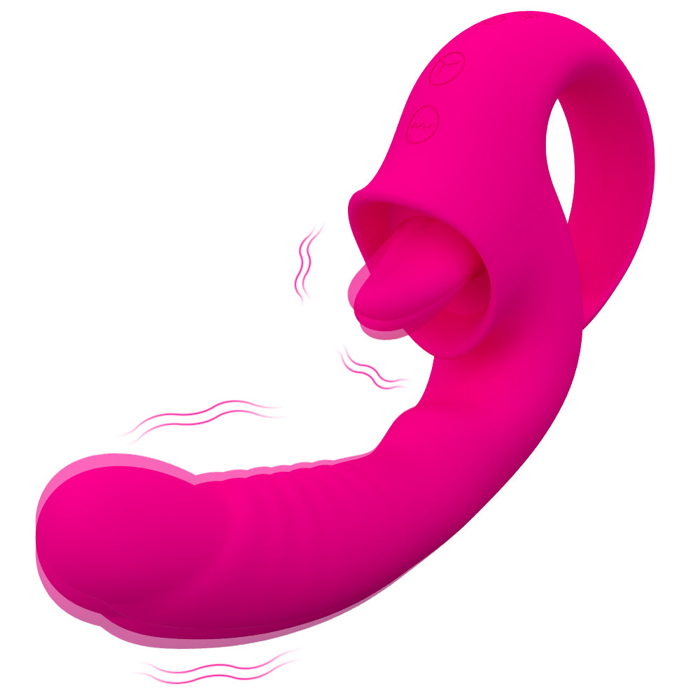 Silicone Clitoral G Spot Nipple Tongue Dildo Vibrator 10 Modes Clit Sucker Clitoris Stimulator Women Rose Toy