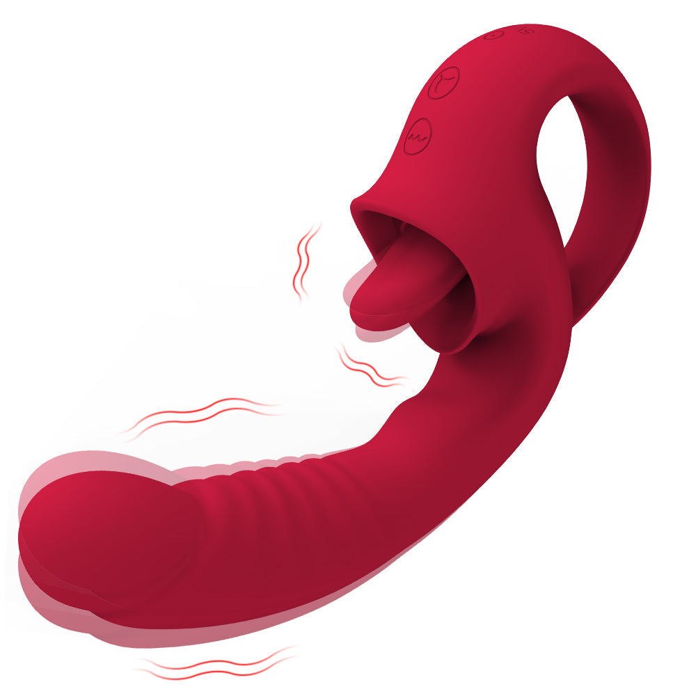 Silicone Clitoral G Spot Nipple Tongue Dildo Vibrator 10 Modes Clit Sucker Clitoris Stimulator Women Rose Toy