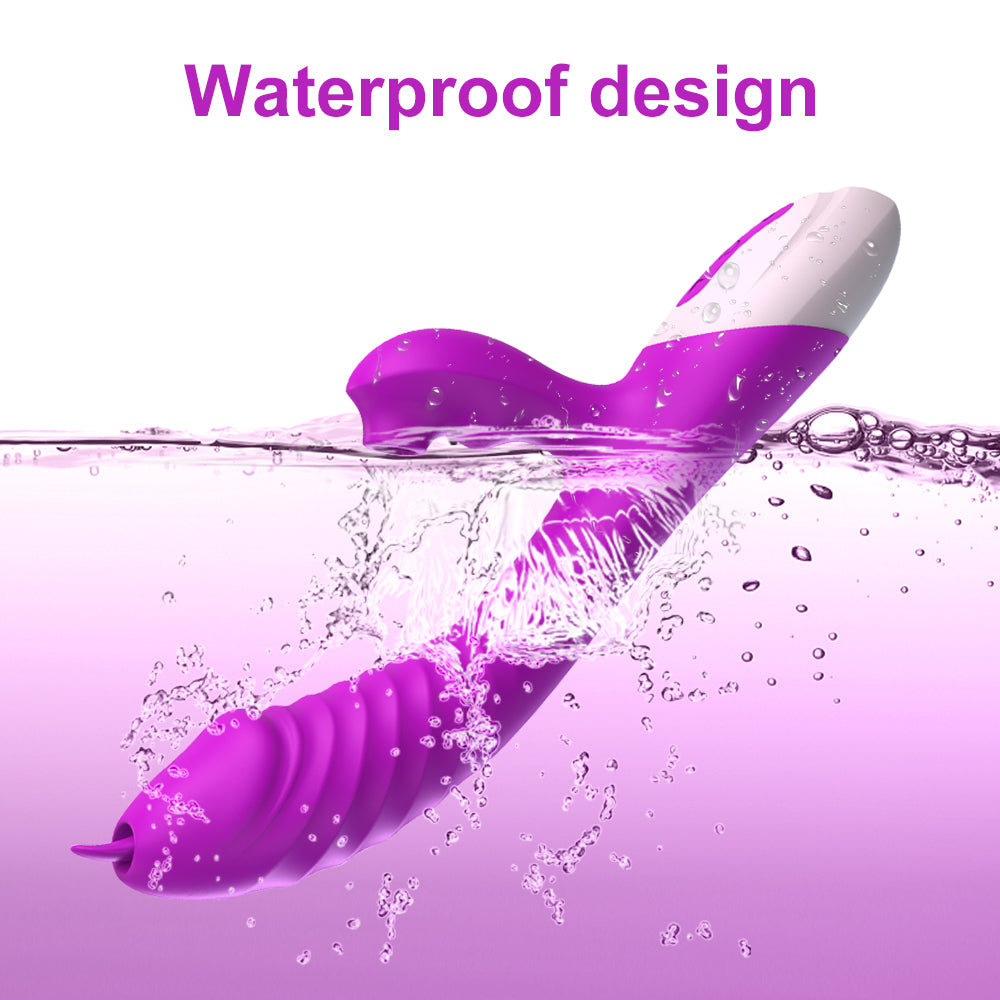 Tongue licking sucking vibrator 8 frequency suction vibration massage dual motor stick female silicone masturbator adult sex toy