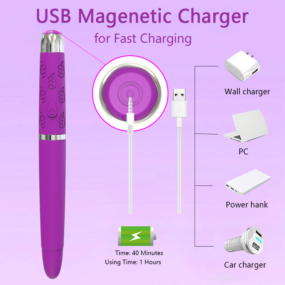Rechargeable Waterproof Massage Stick Female Electric Massage Climax Masturbation Mini Pen Vibrator